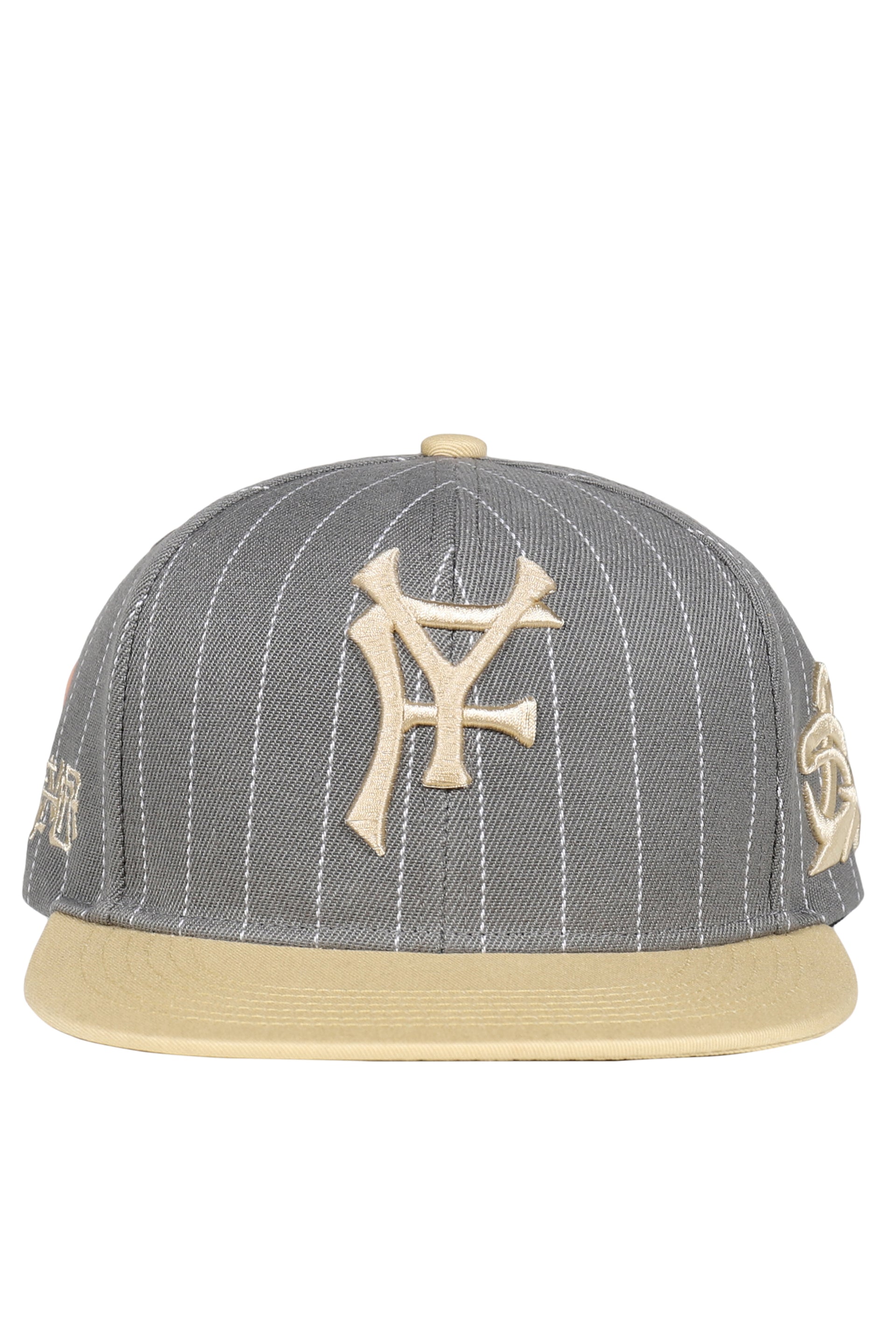 PINSTRIPE BASEBALL HAT / GRY/BEI