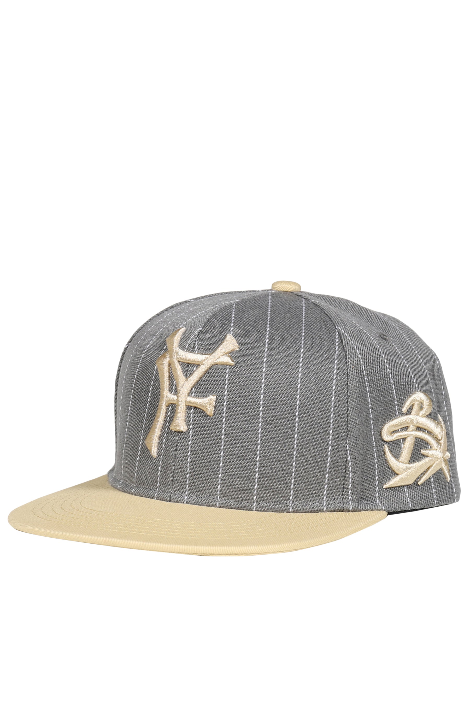 PINSTRIPE BASEBALL HAT / GRY/BEI