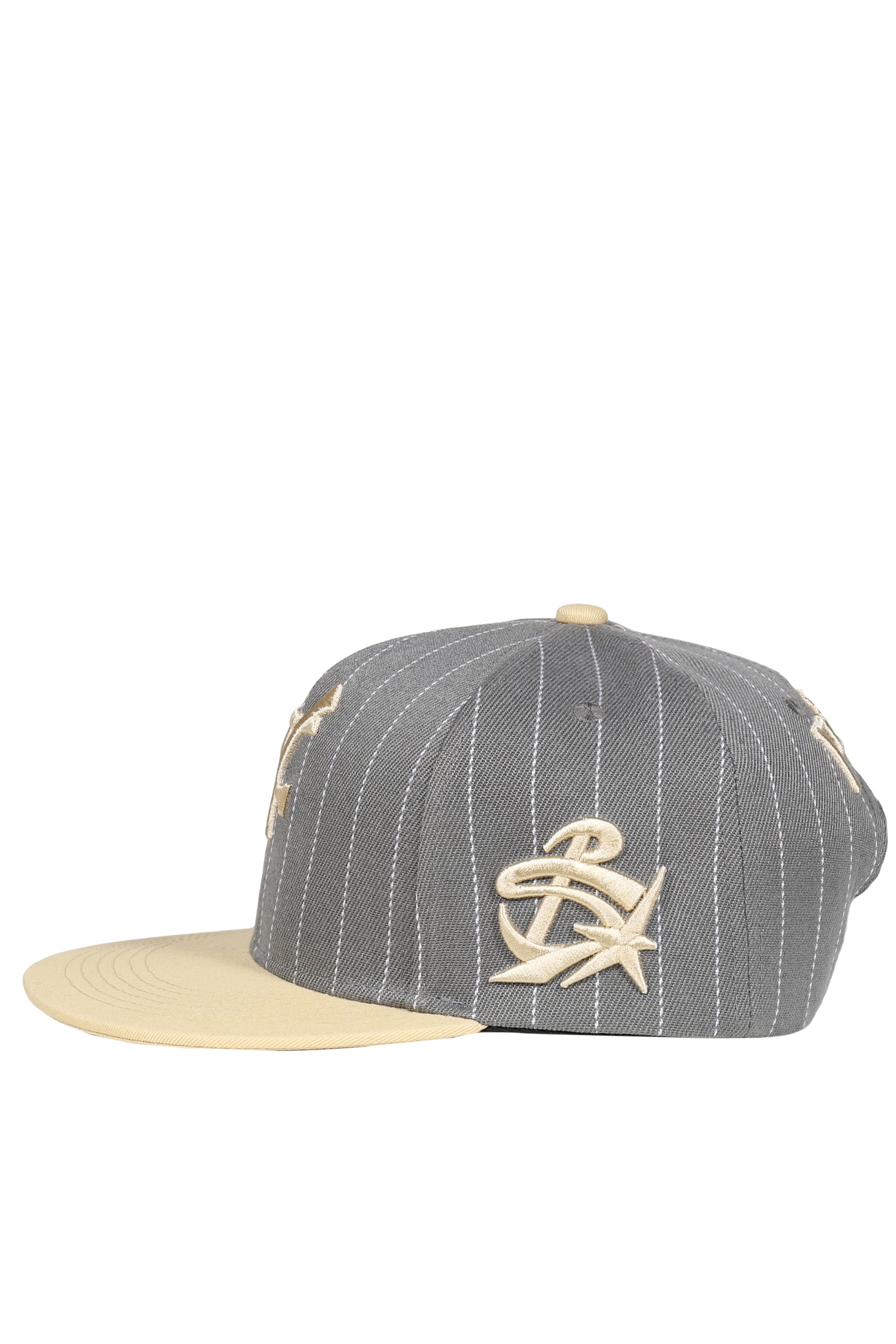 PINSTRIPE BASEBALL HAT / GRY/BEI