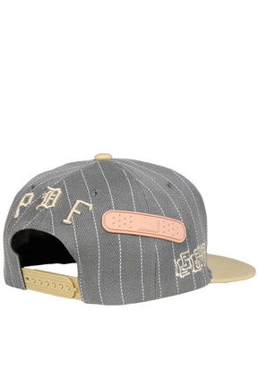 PINSTRIPE BASEBALL HAT / GRY/BEI