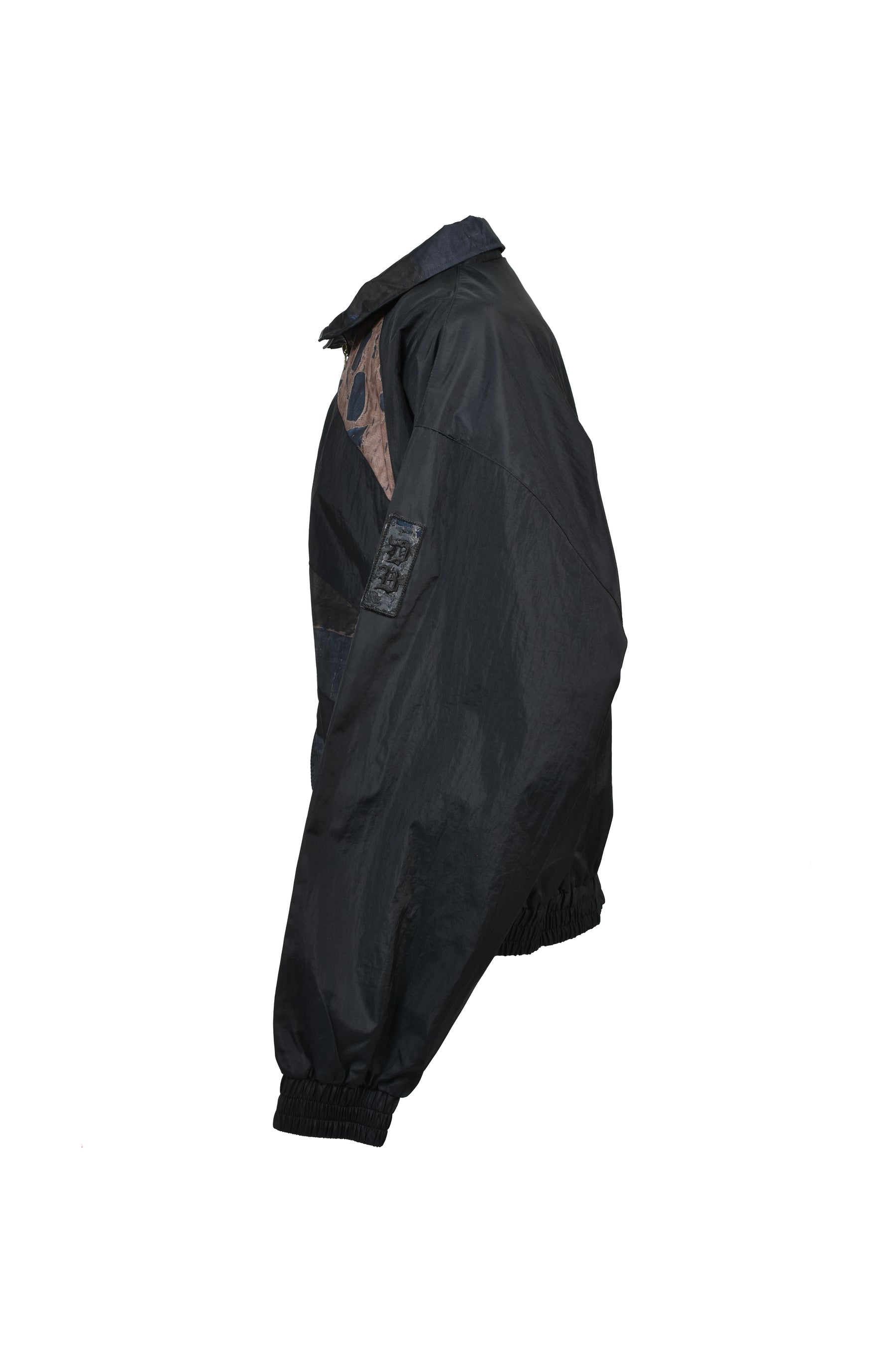 NYLON TRANSFER PRINITING JACKET / BLK