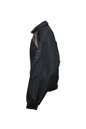 NYLON TRANSFER PRINITING JACKET / BLK