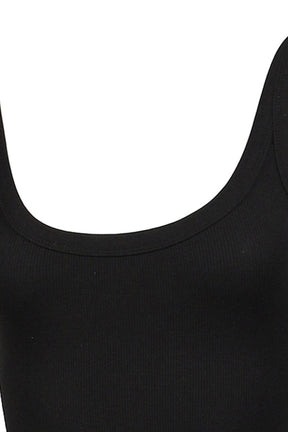 G SCOOP NECK BODYSUIT / BLK