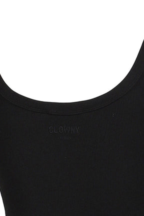G SCOOP NECK BODYSUIT / BLK