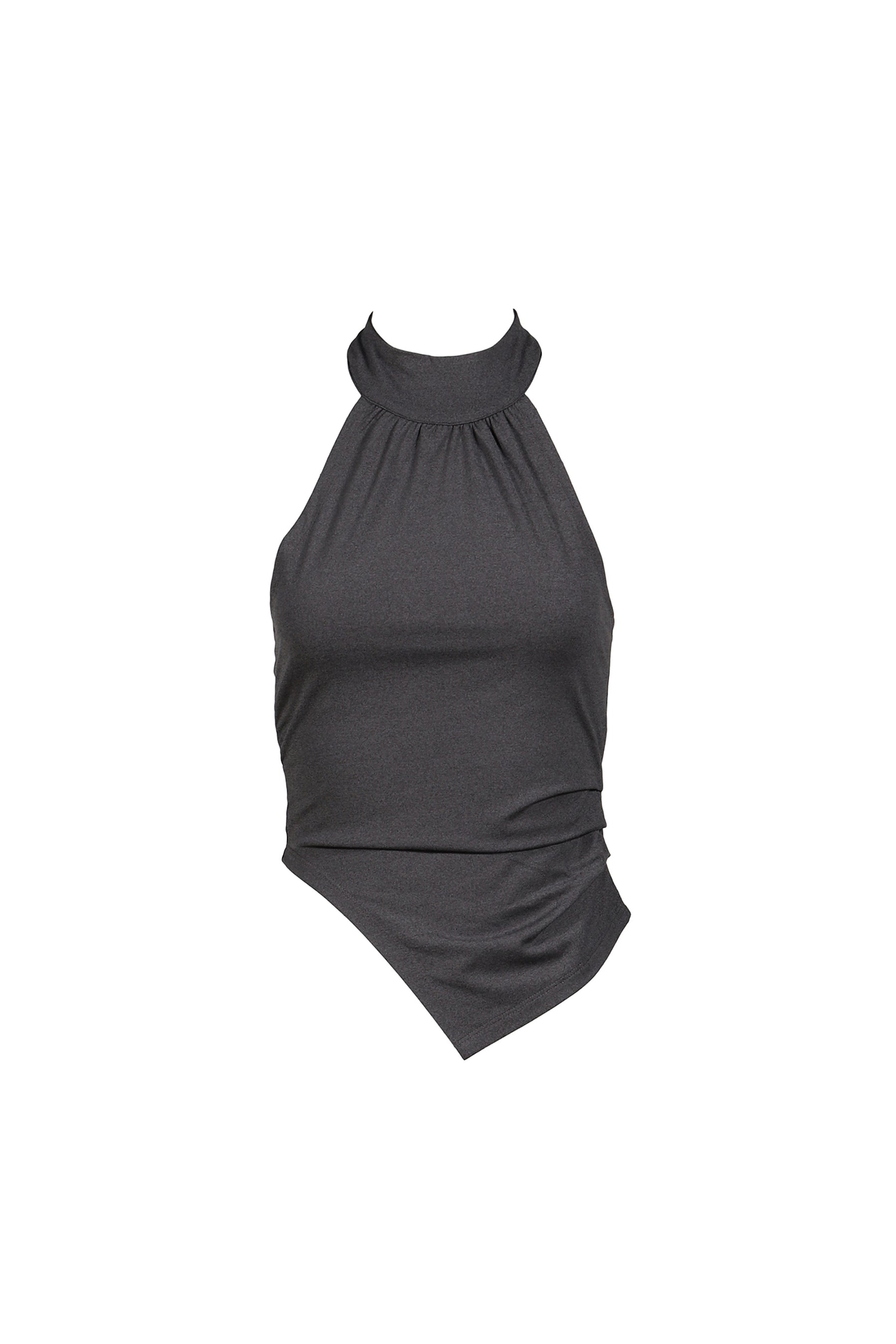CURVED LINE DRAPE TOP / GRY