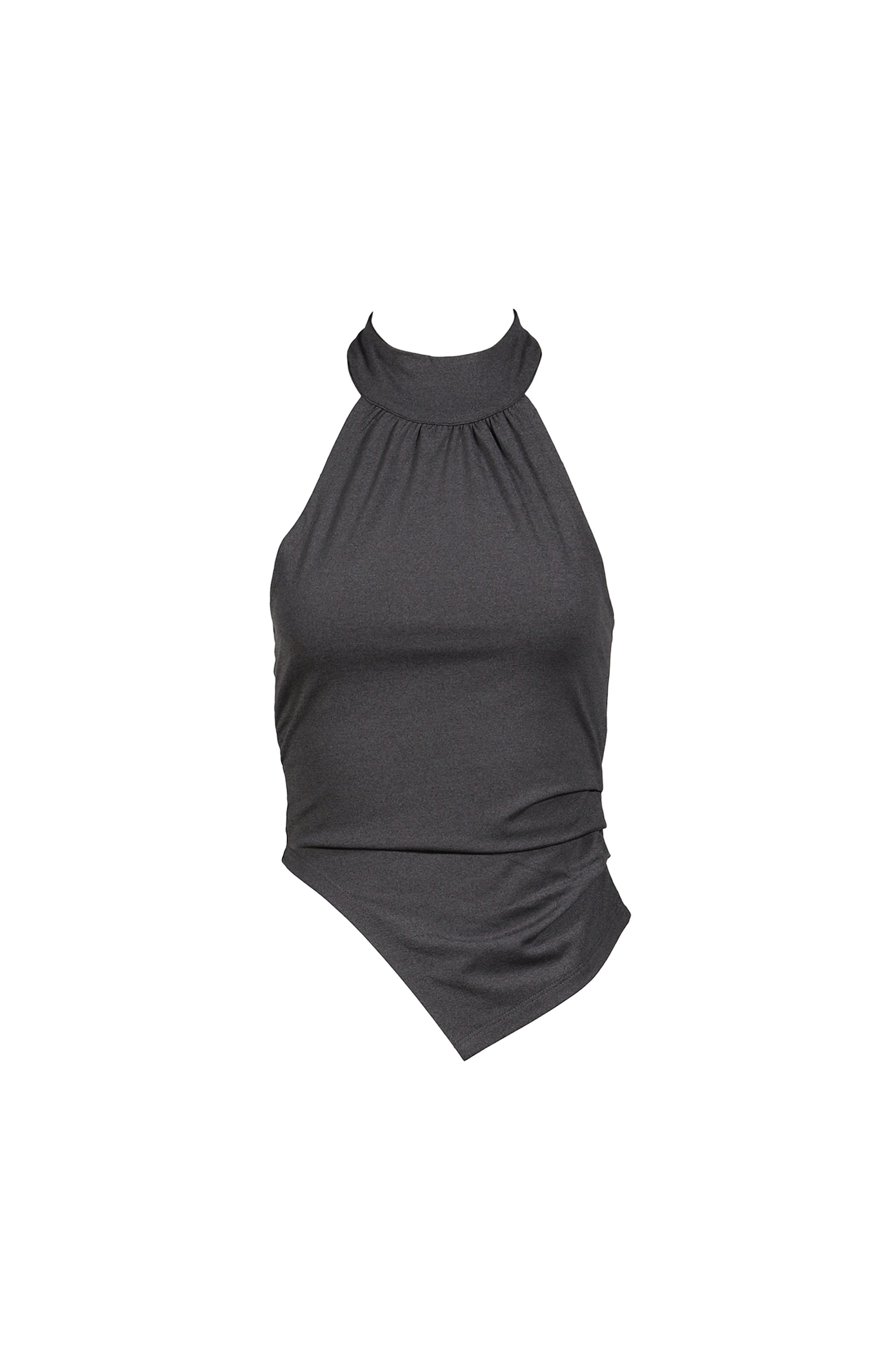CURVED LINE DRAPE TOP / GRY