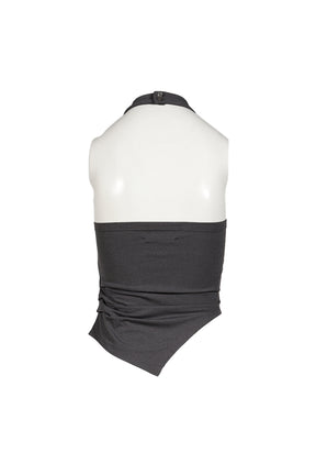CURVED LINE DRAPE TOP / GRY
