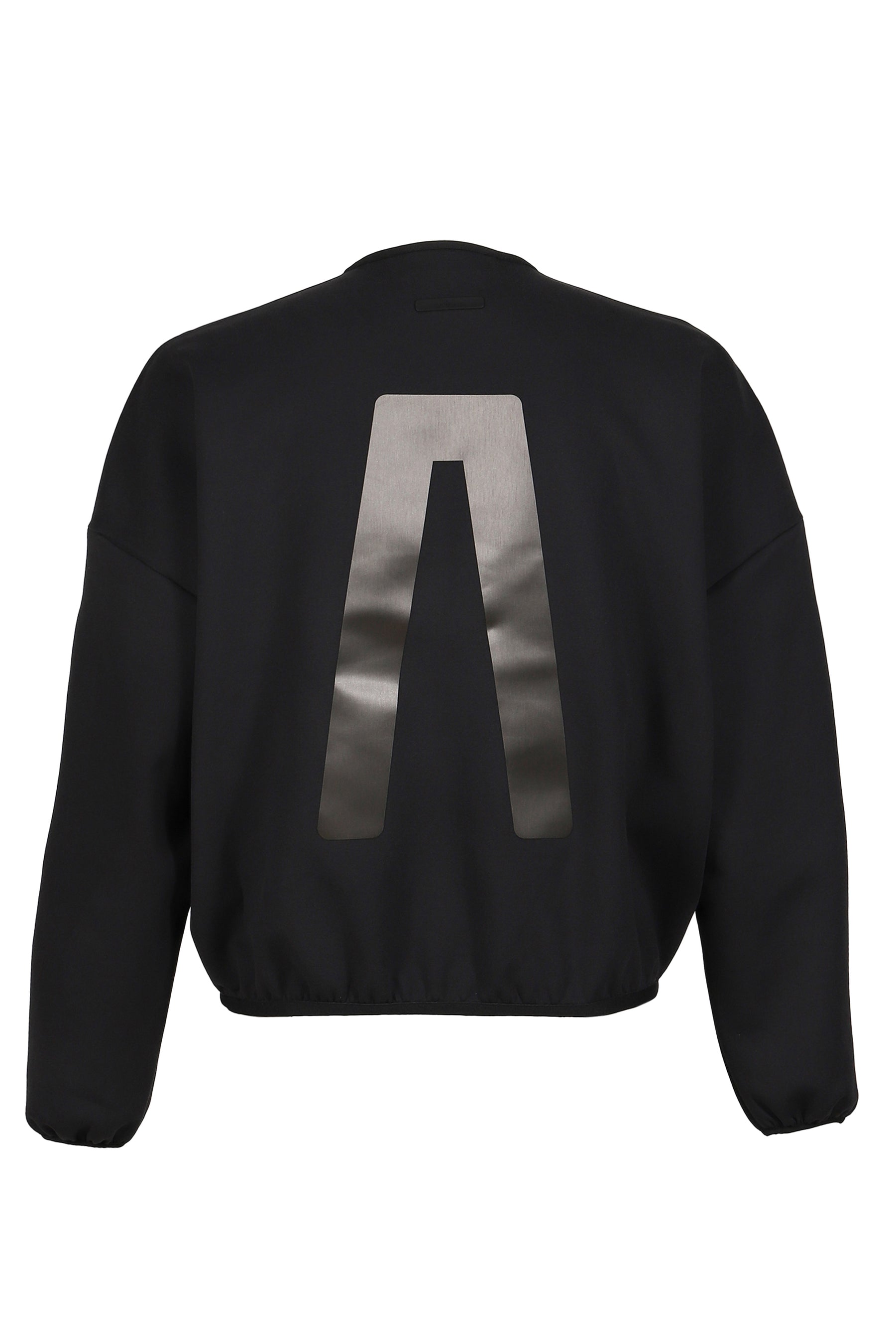 SUEDE FLEECE CREWNECK / BLK