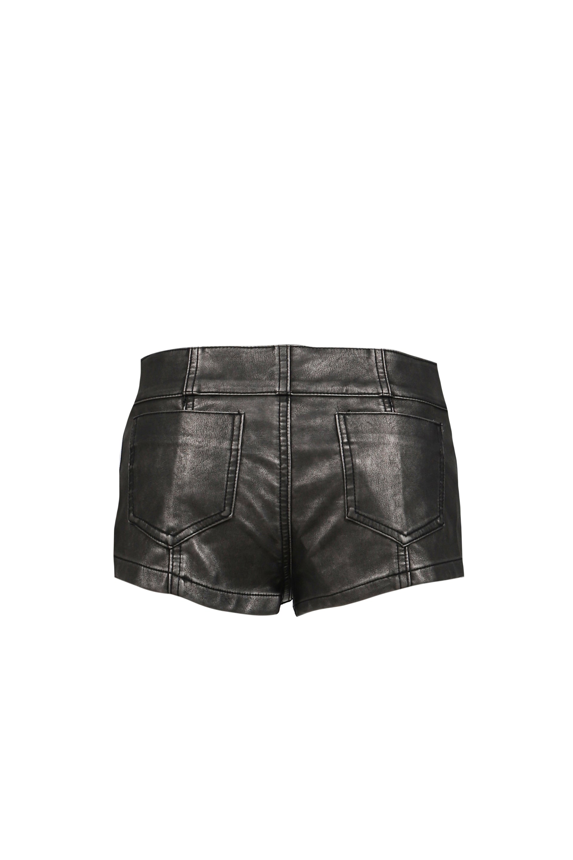 PU MILITARY HOTPANTS  / BLK