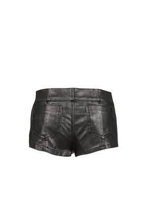 PU MILITARY HOTPANTS  / BLK