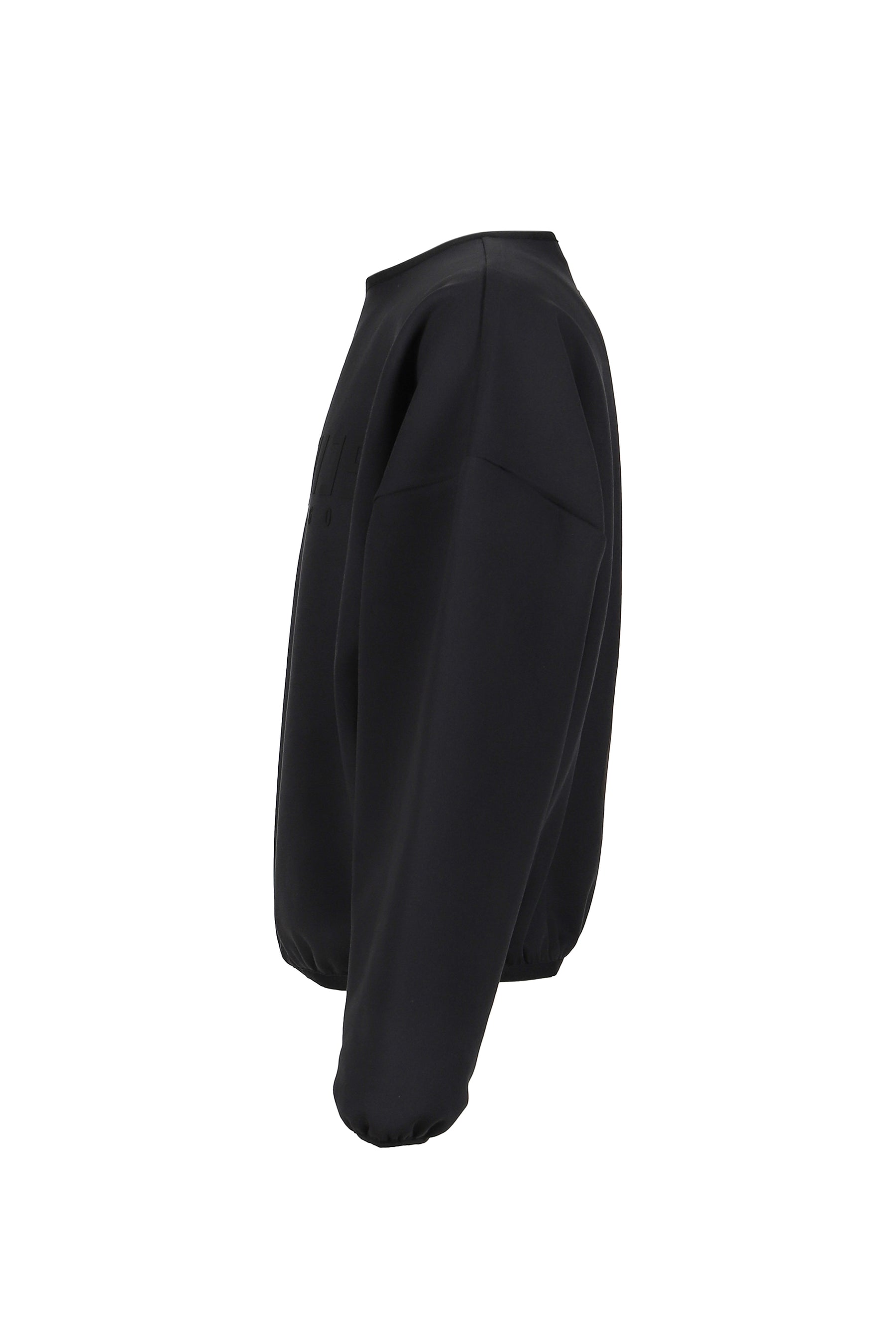 SUEDE FLEECE CREWNECK / BLK