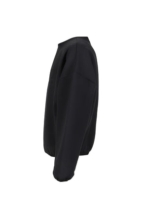 SUEDE FLEECE CREWNECK / BLK