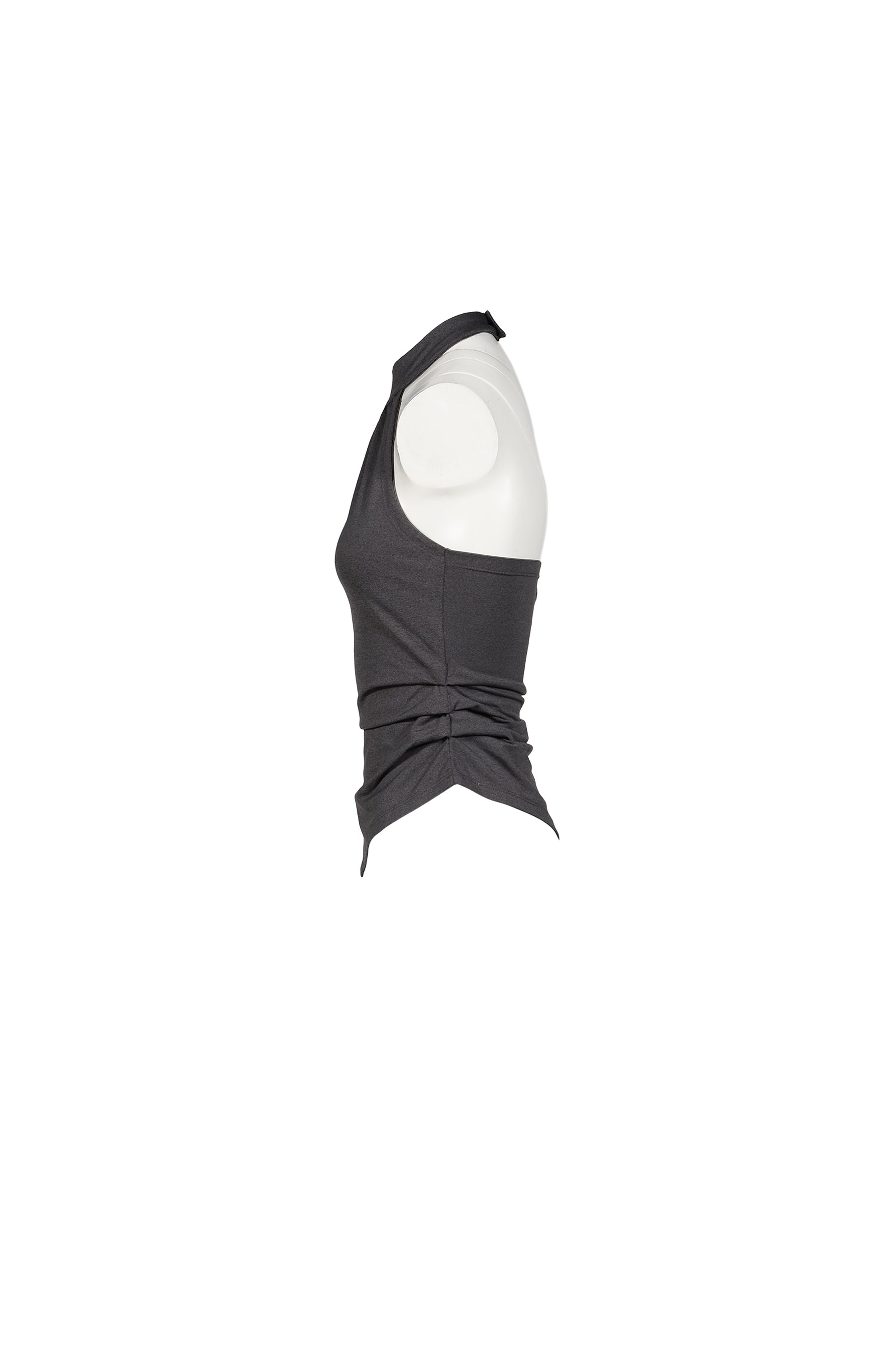 CURVED LINE DRAPE TOP / GRY