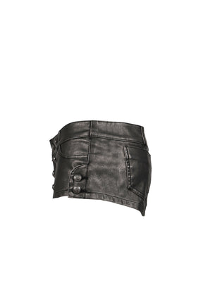 PU MILITARY HOTPANTS  / BLK