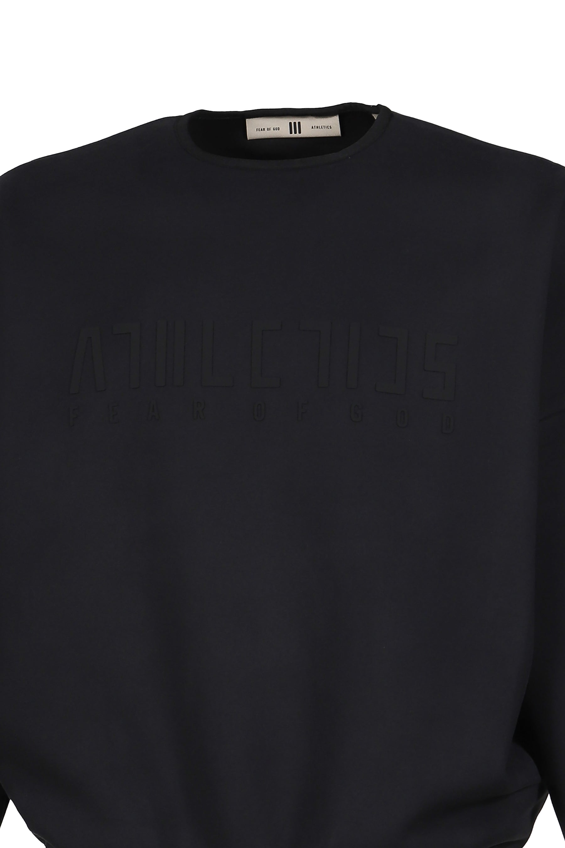 SUEDE FLEECE CREWNECK / BLK