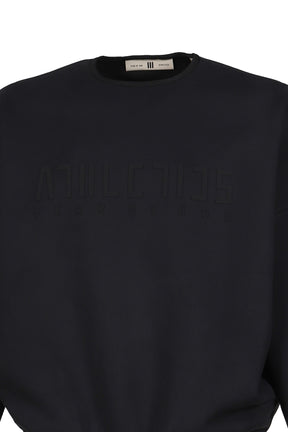 SUEDE FLEECE CREWNECK / BLK