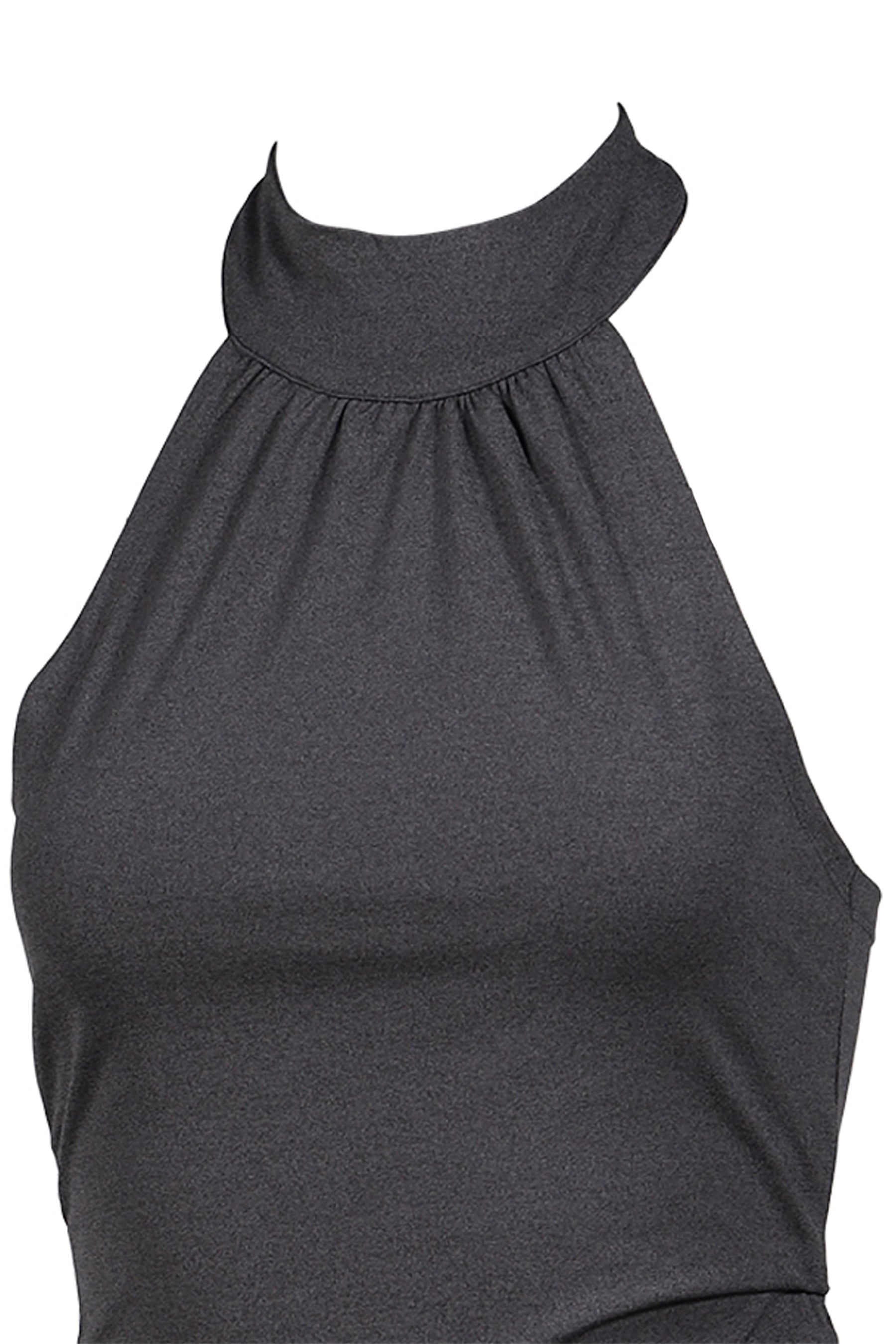 CURVED LINE DRAPE TOP / GRY