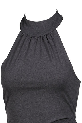 CURVED LINE DRAPE TOP / GRY