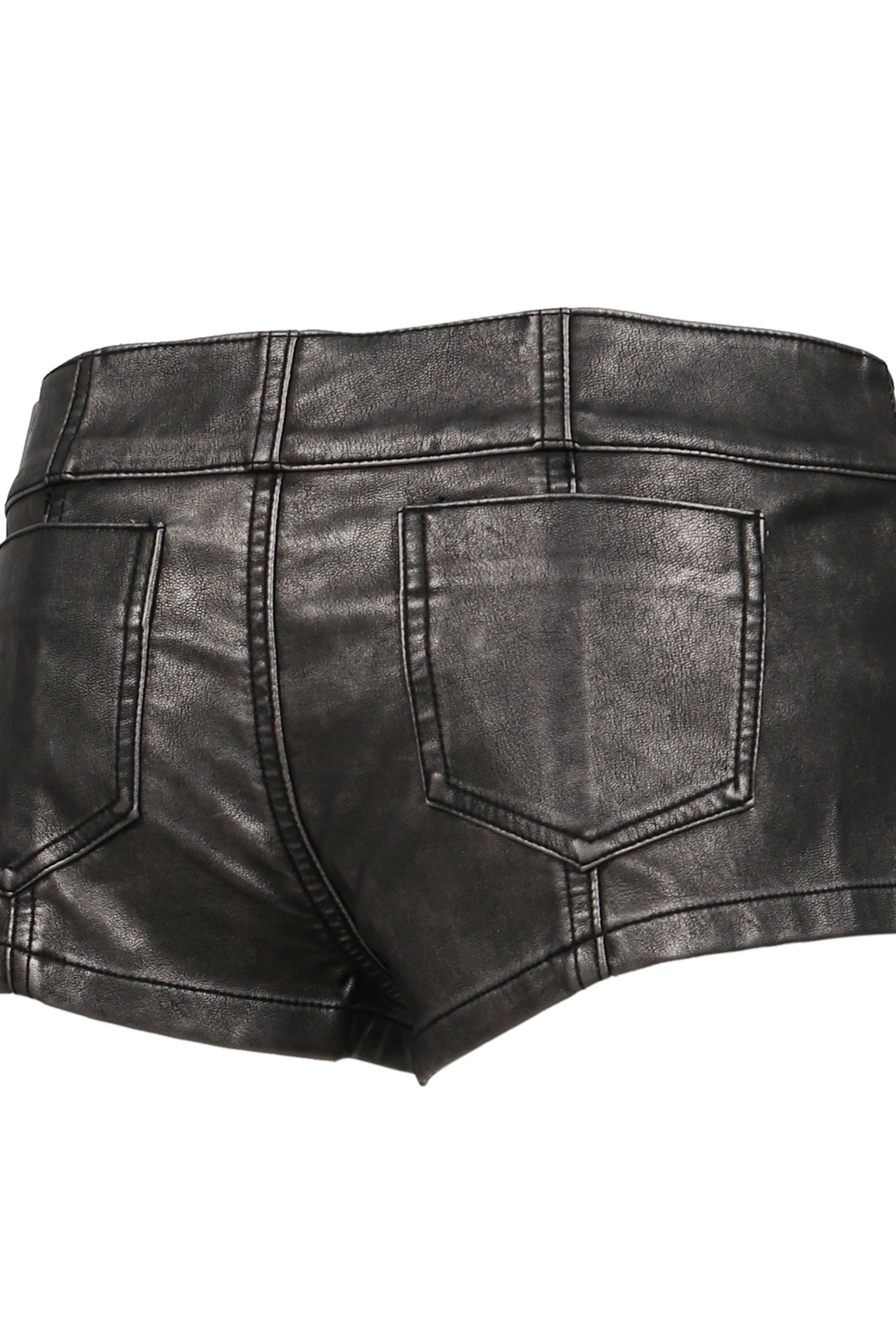 PU MILITARY HOTPANTS  / BLK