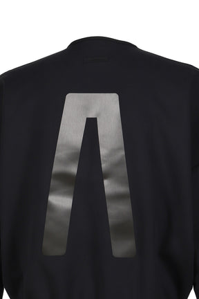 SUEDE FLEECE CREWNECK / BLK