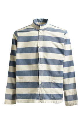 BLUE STRIPE PRISON JACKET AGED / AGED L.BLU×O.WHT