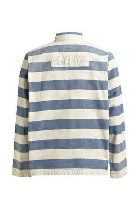 BLUE STRIPE PRISON JACKET AGED / AGED L.BLU×O.WHT