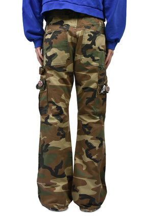 MILITARY CAMO BOOTSCUT WORK PANTS / CAMO