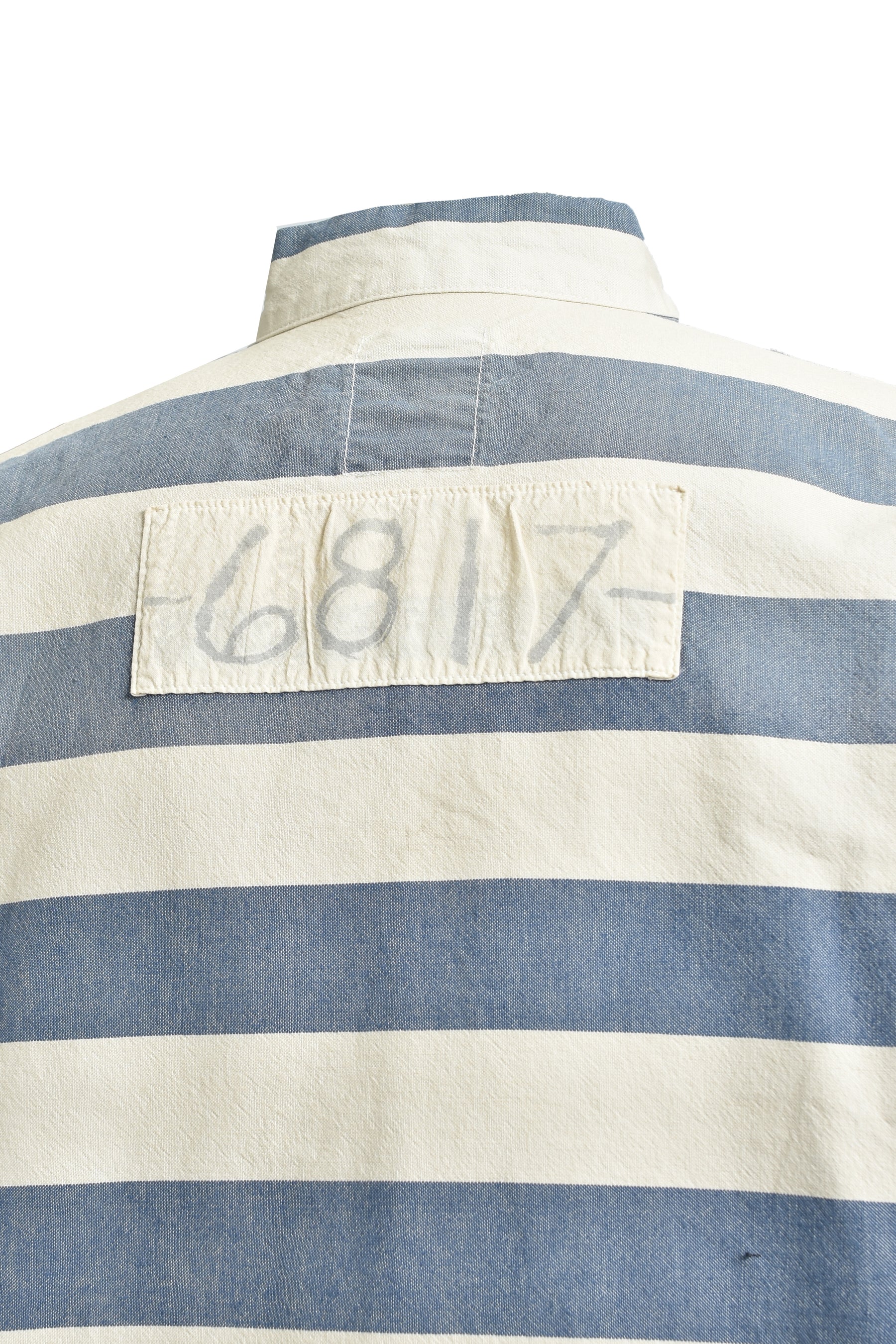 BLUE STRIPE PRISON JACKET AGED / AGED L.BLU×O.WHT