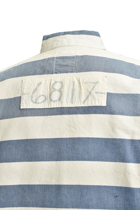 BLUE STRIPE PRISON JACKET AGED / AGED L.BLU×O.WHT