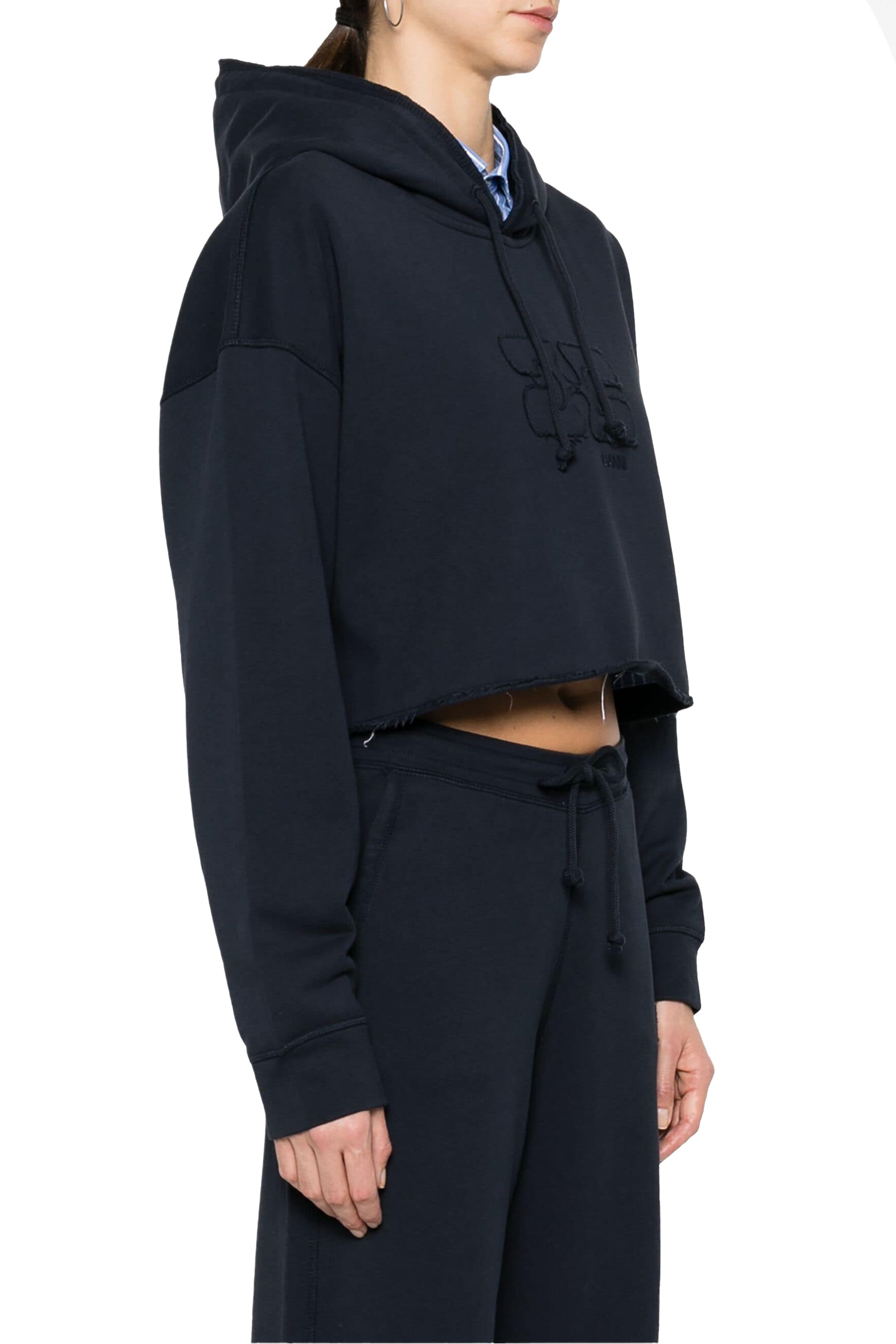 CROPPED OVERSIZED HOODIE / NVY