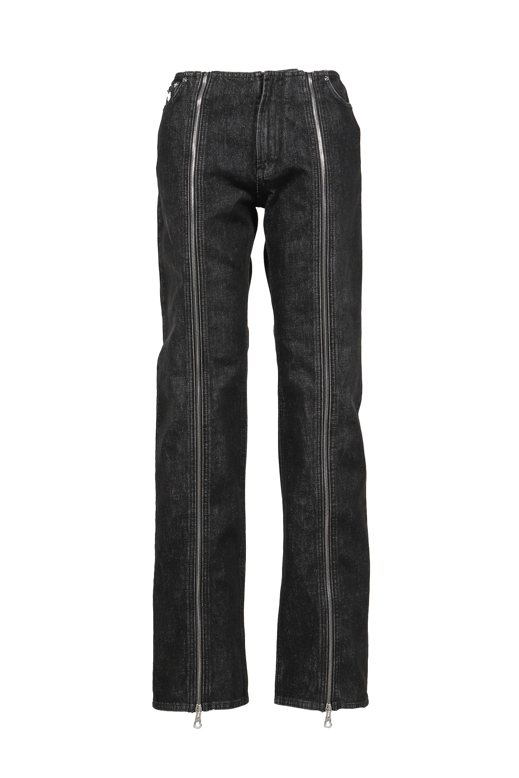 DENIM FRONT ZIPPED TROUSER