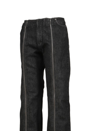 DENIM FRONT ZIPPED TROUSER
