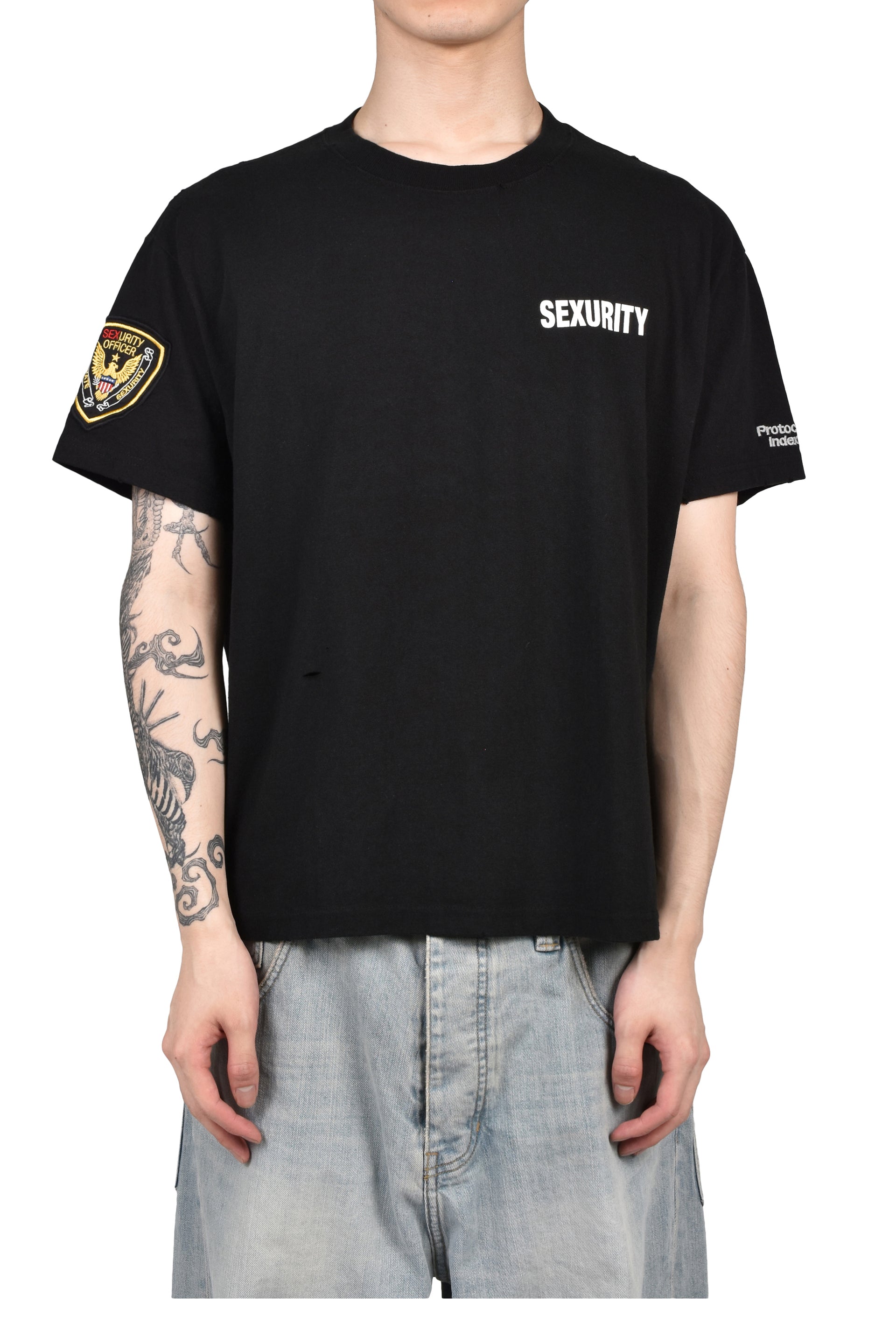 SEXURITY WASHED T SHIRTS / BLK