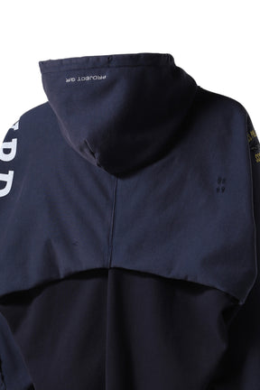 RECONSTRUCTED FOLDED ZIP HOODIE / NVY