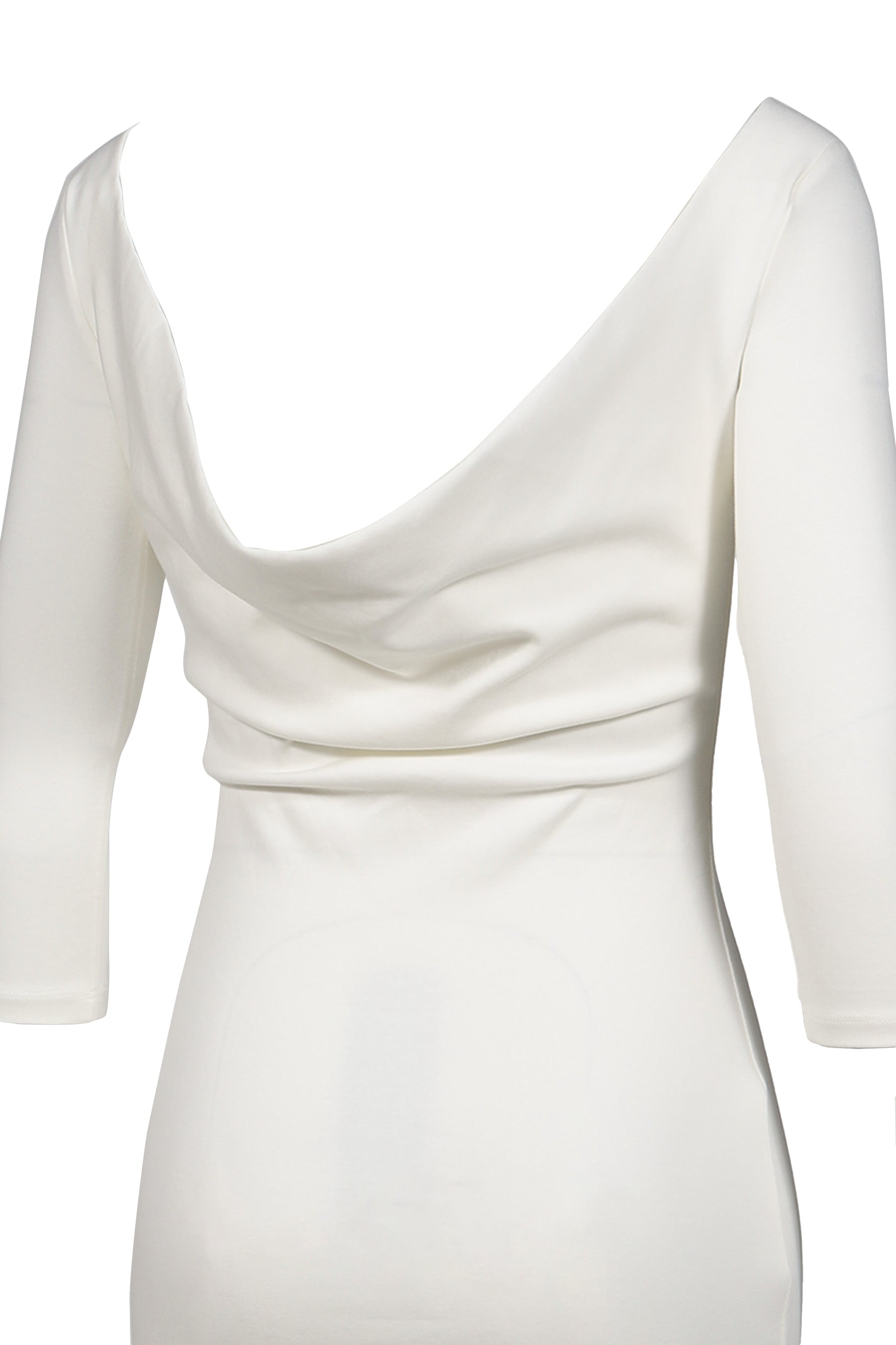3/4 SLEEVE BACKLESS MINI DRESS / WHT