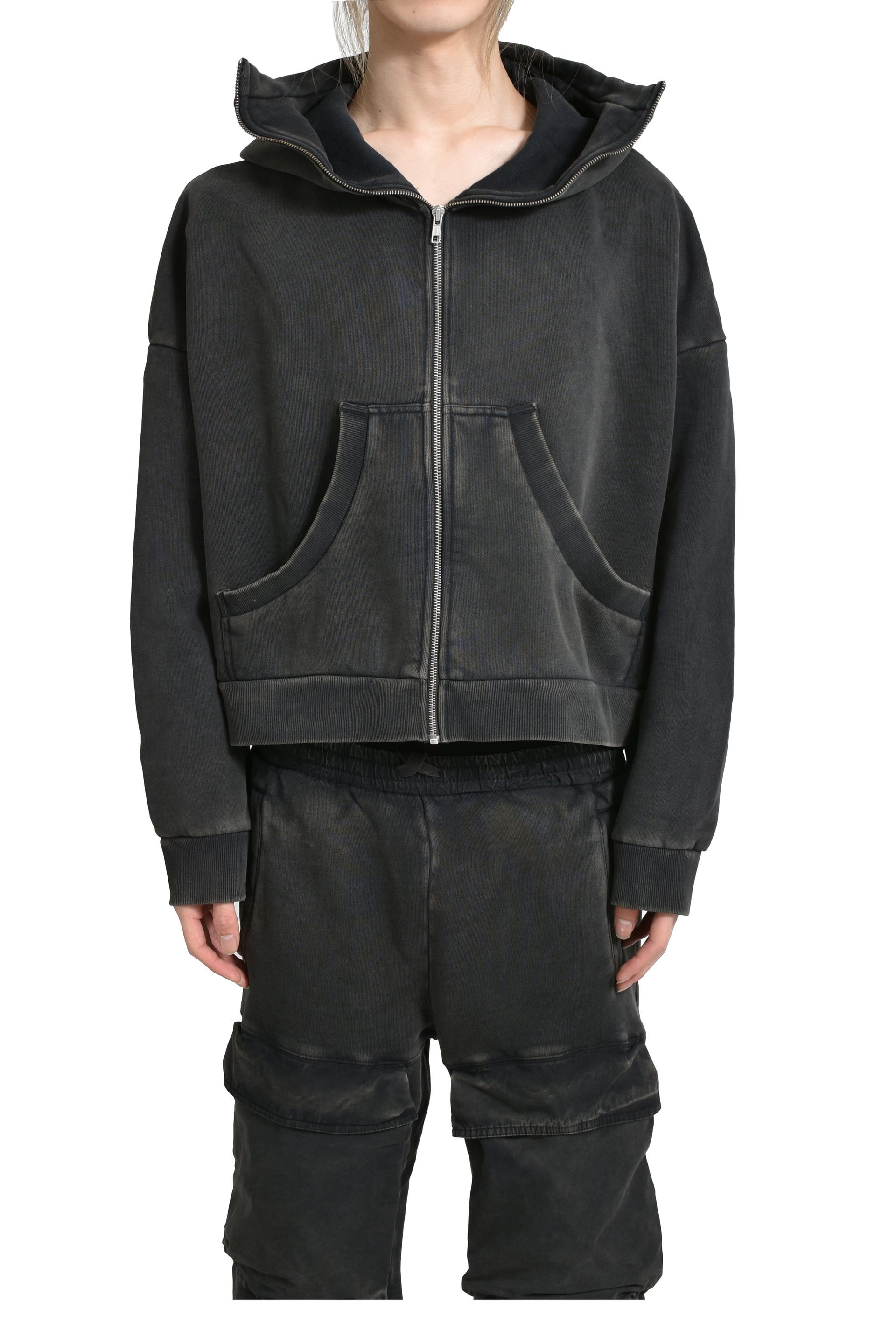 FULL ZIP / WASHED BLACK