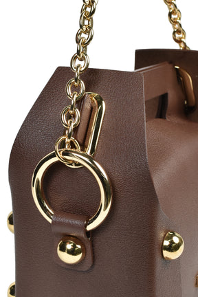 LEATHER CAKE BAG / CHOCOLATE
