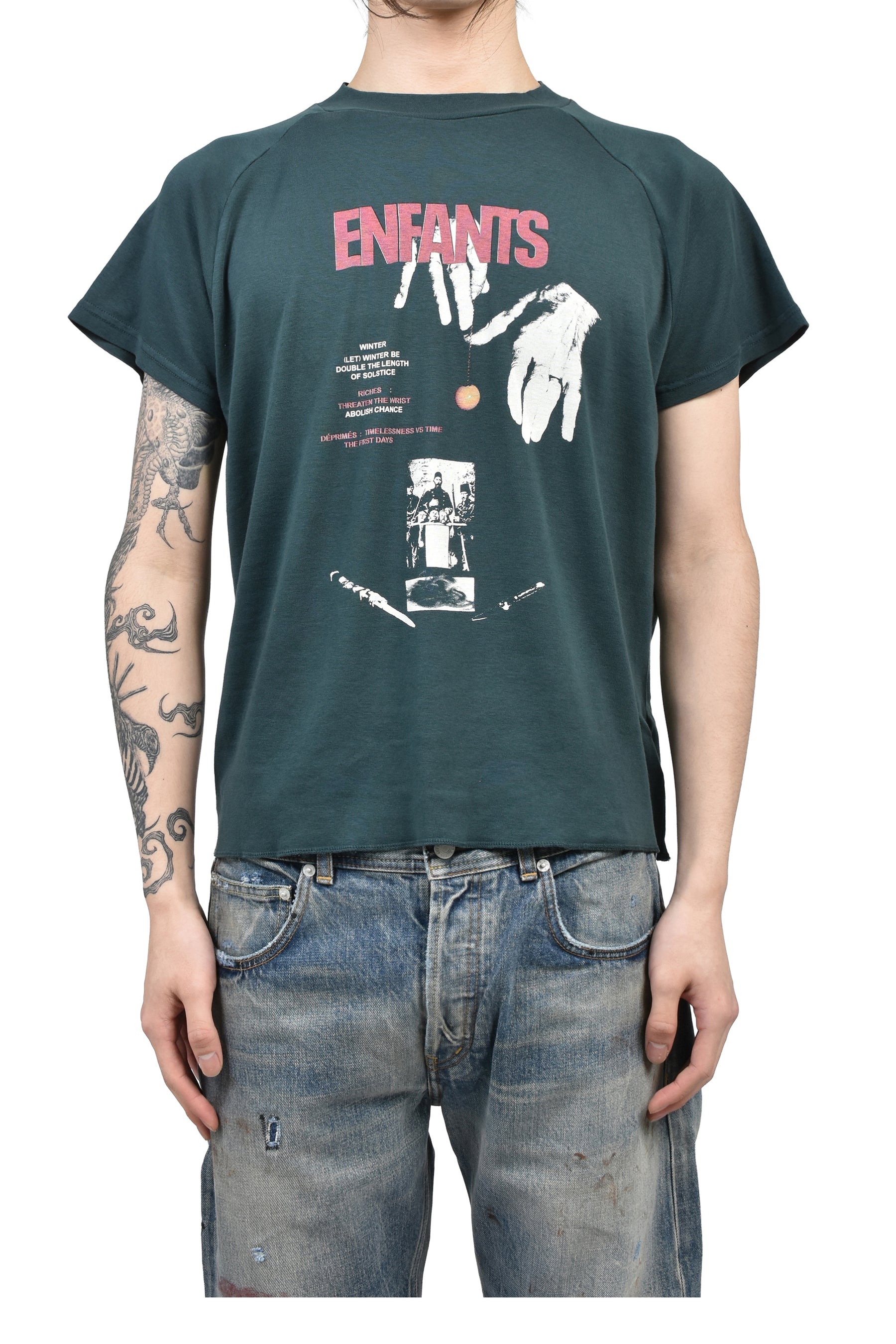 DOUBLE THE LENGTH OF SOLSTICE RAGLAN T-SHIRT / FADED GRN