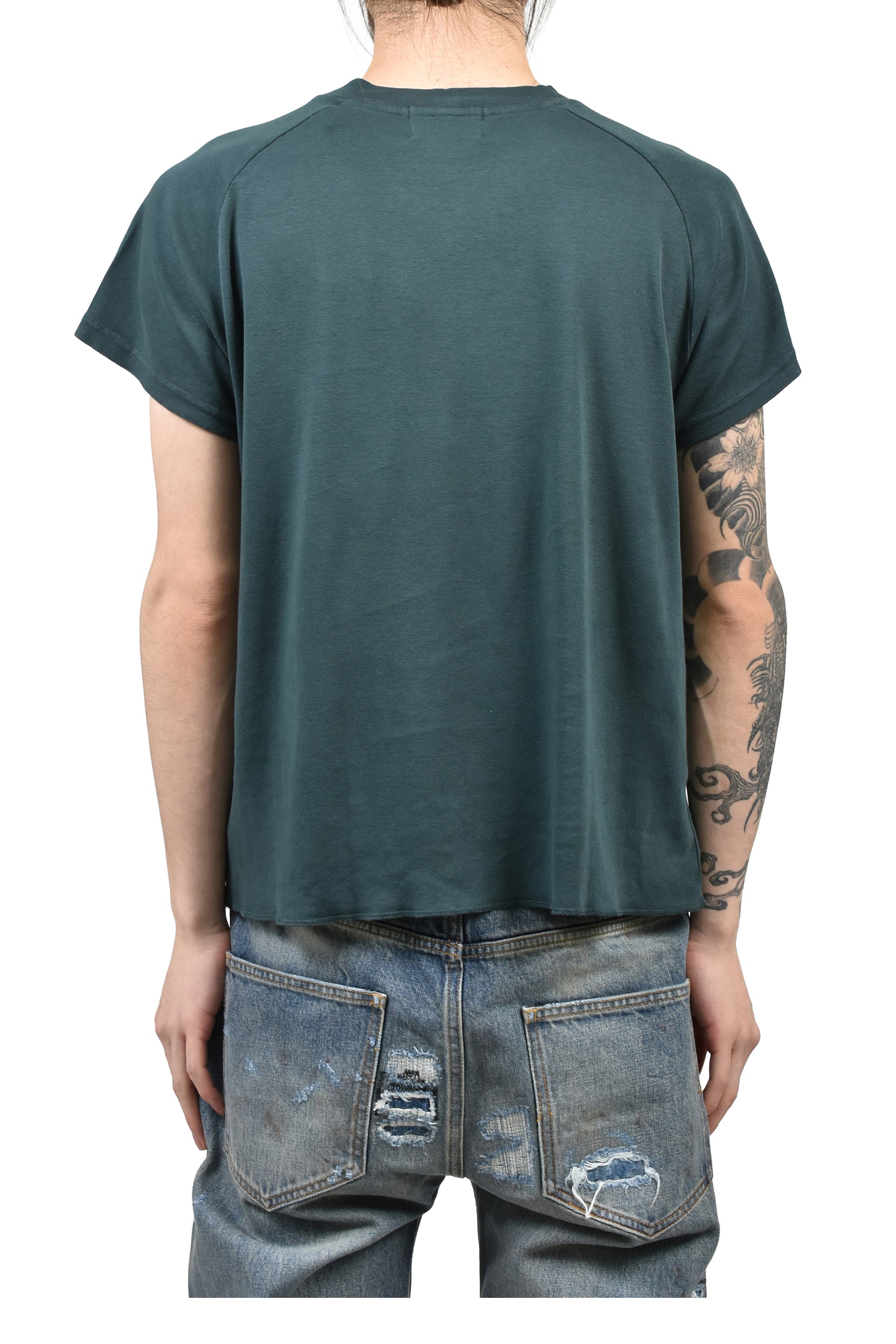 DOUBLE THE LENGTH OF SOLSTICE RAGLAN T-SHIRT / FADED GRN