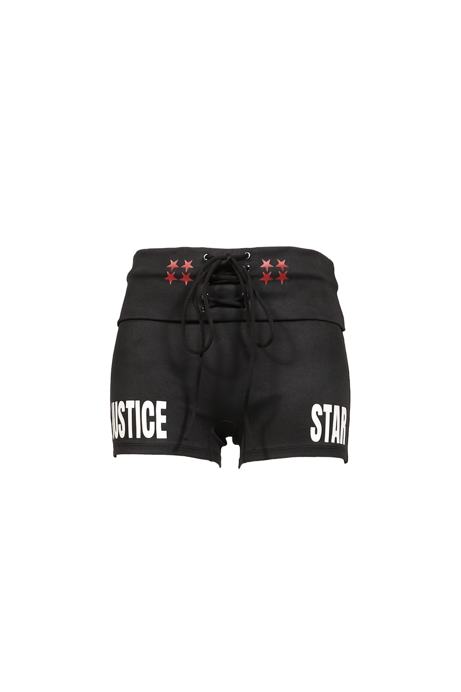 DISTRESSED PRINT DRAWSTRING ATHLETIC SHORTS / BLK