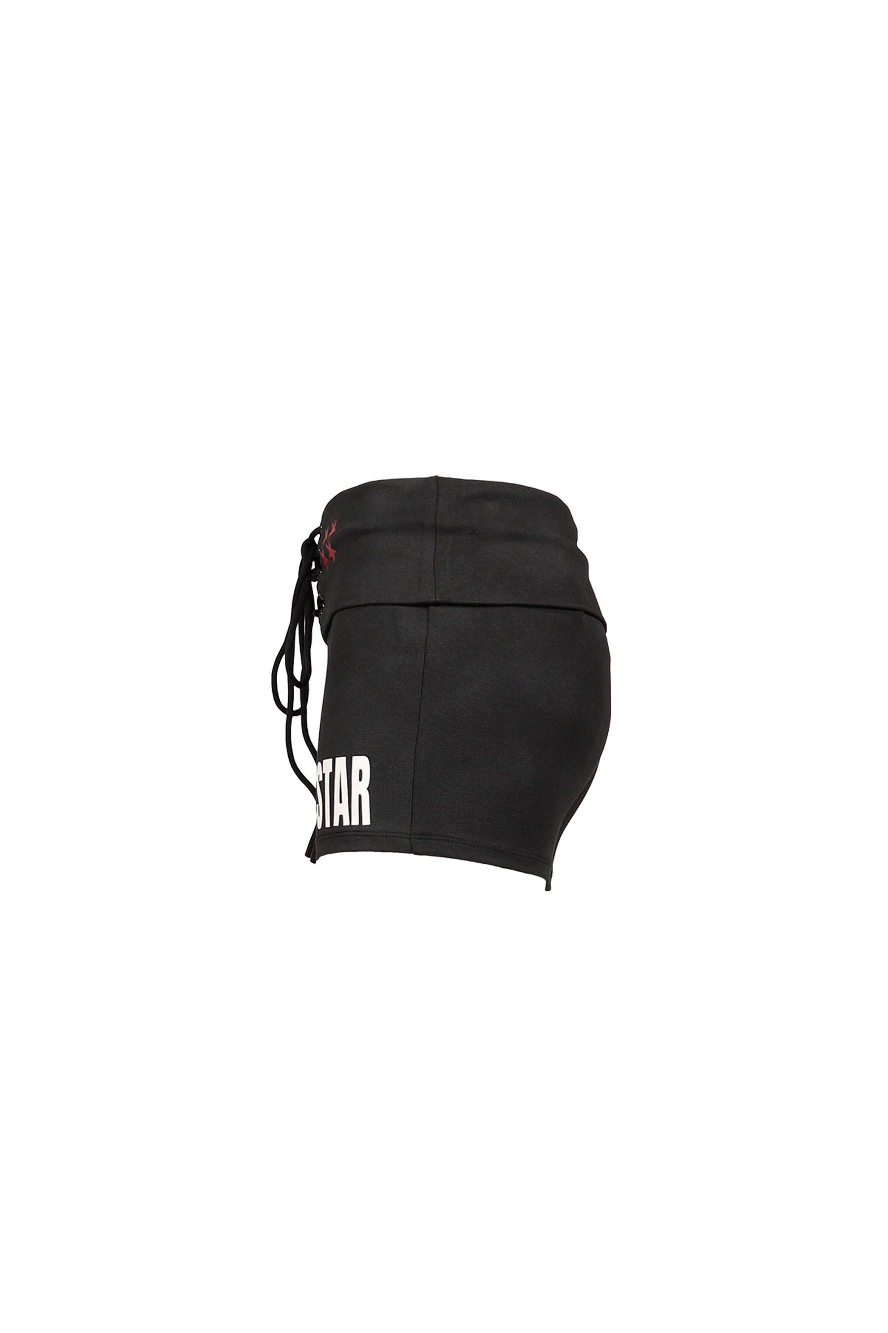 DISTRESSED PRINT DRAWSTRING ATHLETIC SHORTS / BLK