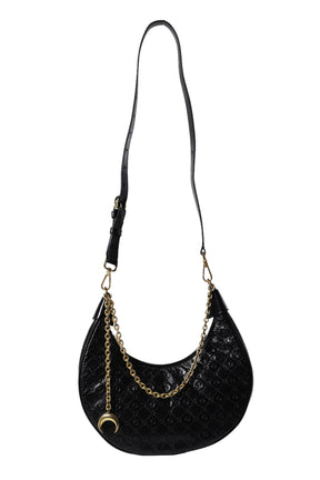 MOONOGRAM EMBOSSED LEATHER ECLIPS CHAIN / BLK