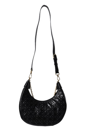 MOONOGRAM EMBOSSED LEATHER ECLIPS CHAIN / BLK