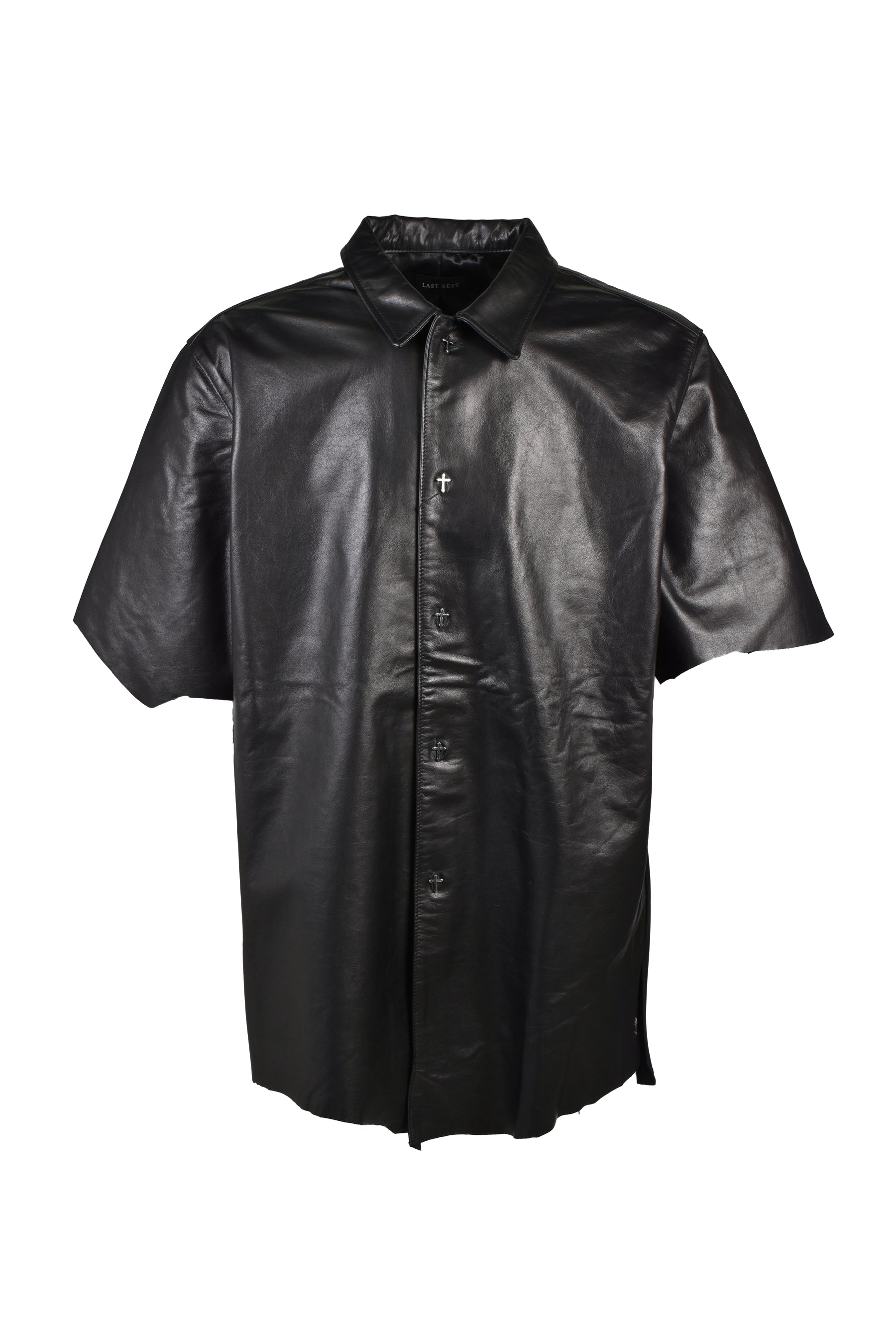 LAST NEST ラストネスト SS26 LEATHER S/S SHIRTS / BLK - NUBIAN ヌビアン