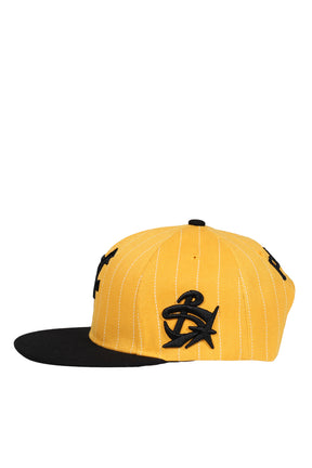 PINSTRIPE BASEBALL HAT / YEL/BLK