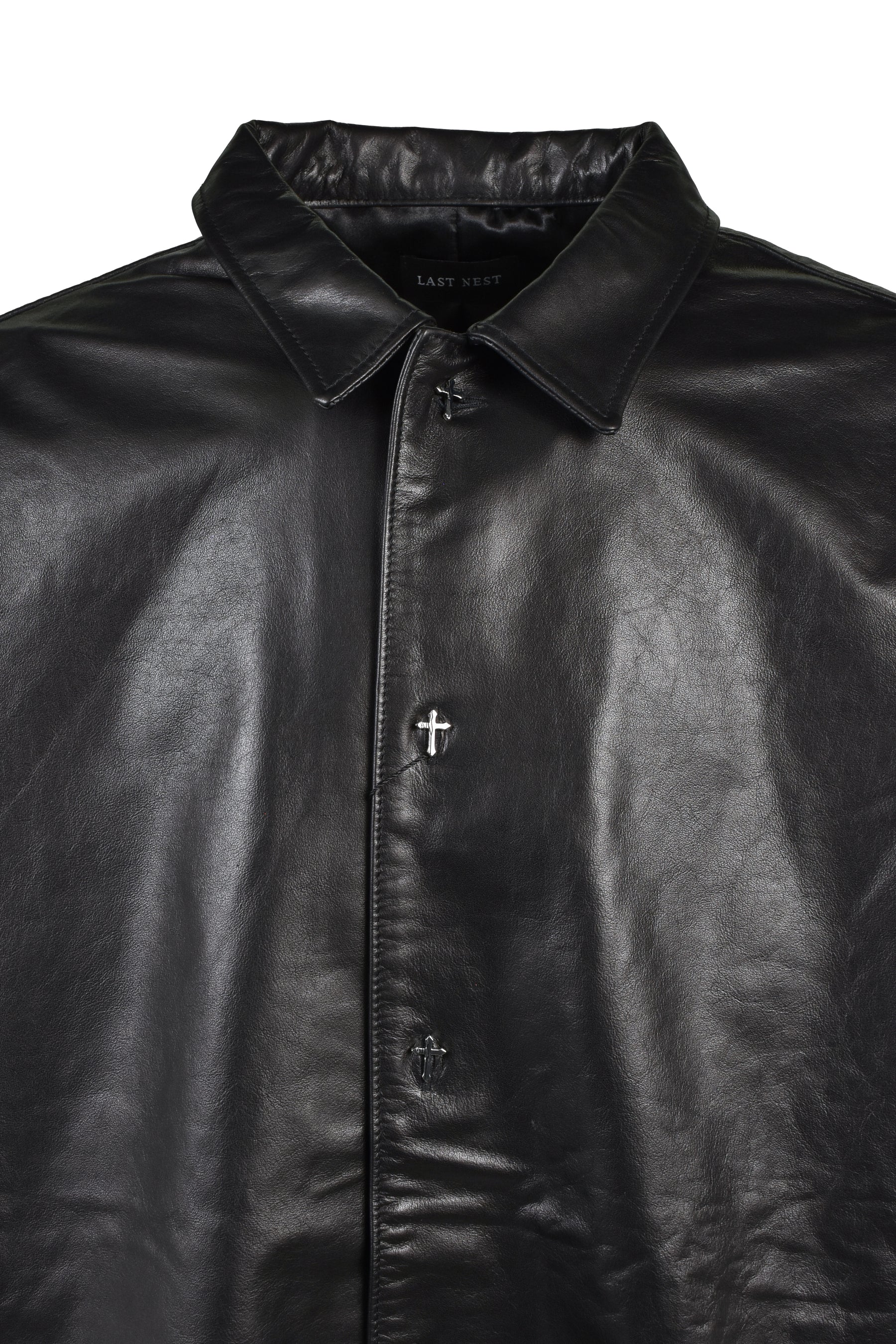 LAST NEST ラストネスト SS26 LEATHER S/S SHIRTS / BLK - NUBIAN ヌビアン