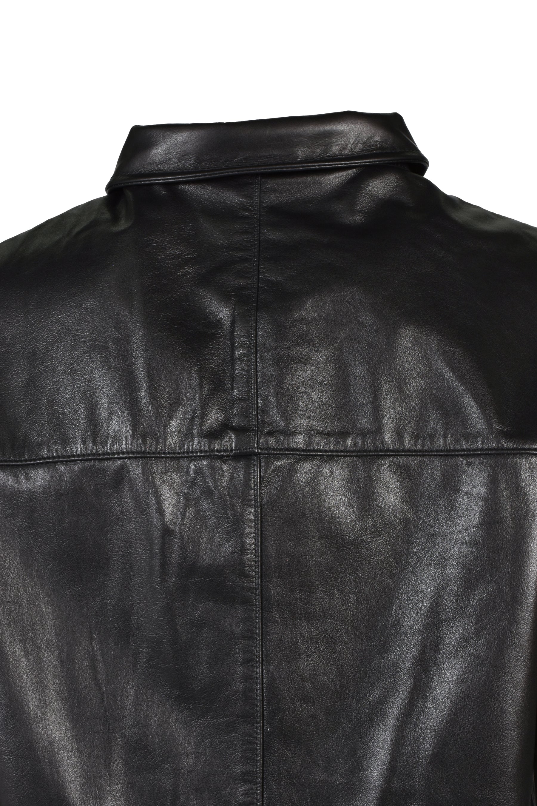 LEATHER S/S SHIRTS / BLK