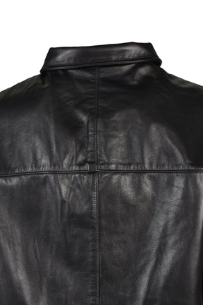 LEATHER S/S SHIRTS / BLK