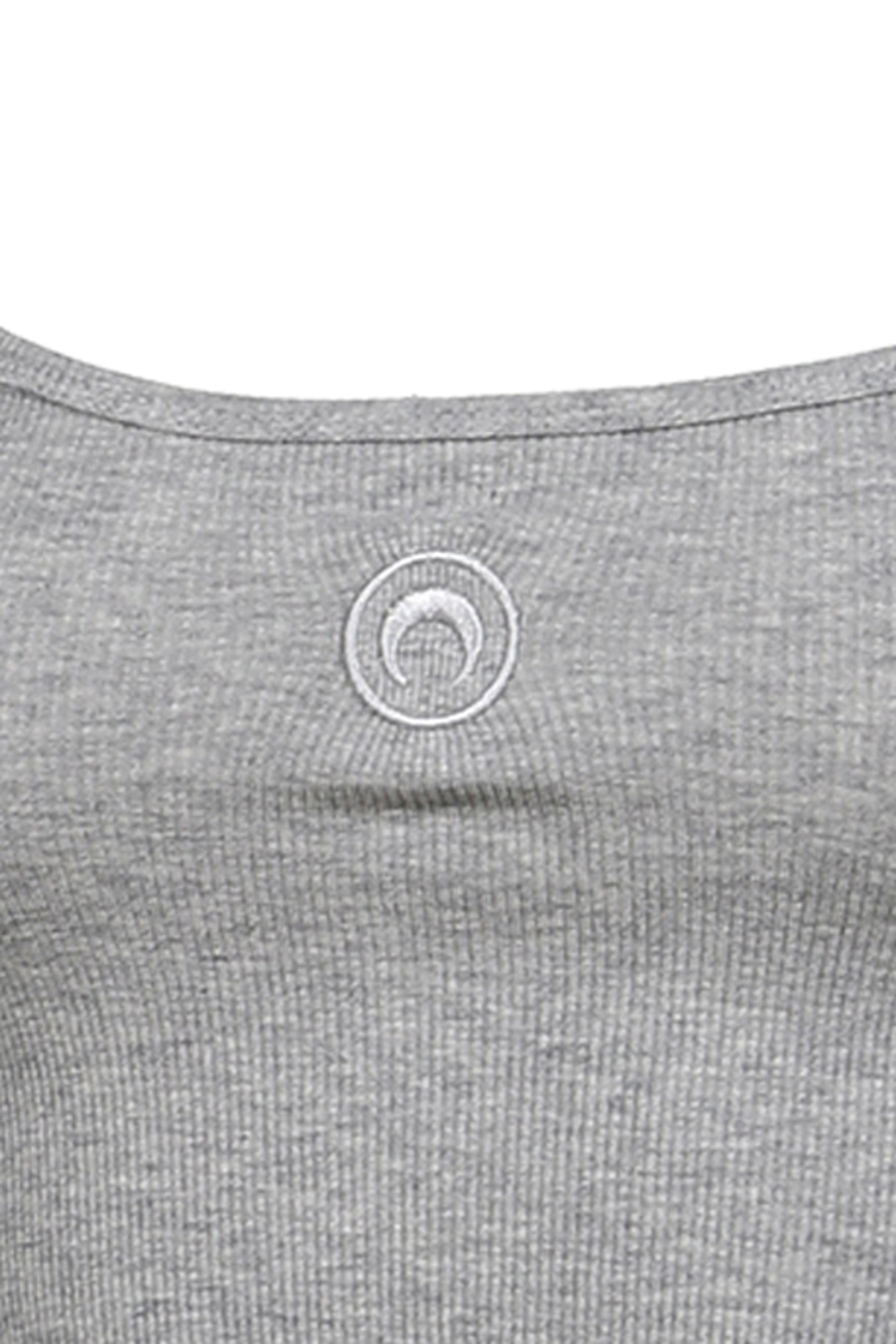 MOON LOGO RIBBED JERSEY CROP TANK TOP / GRY
