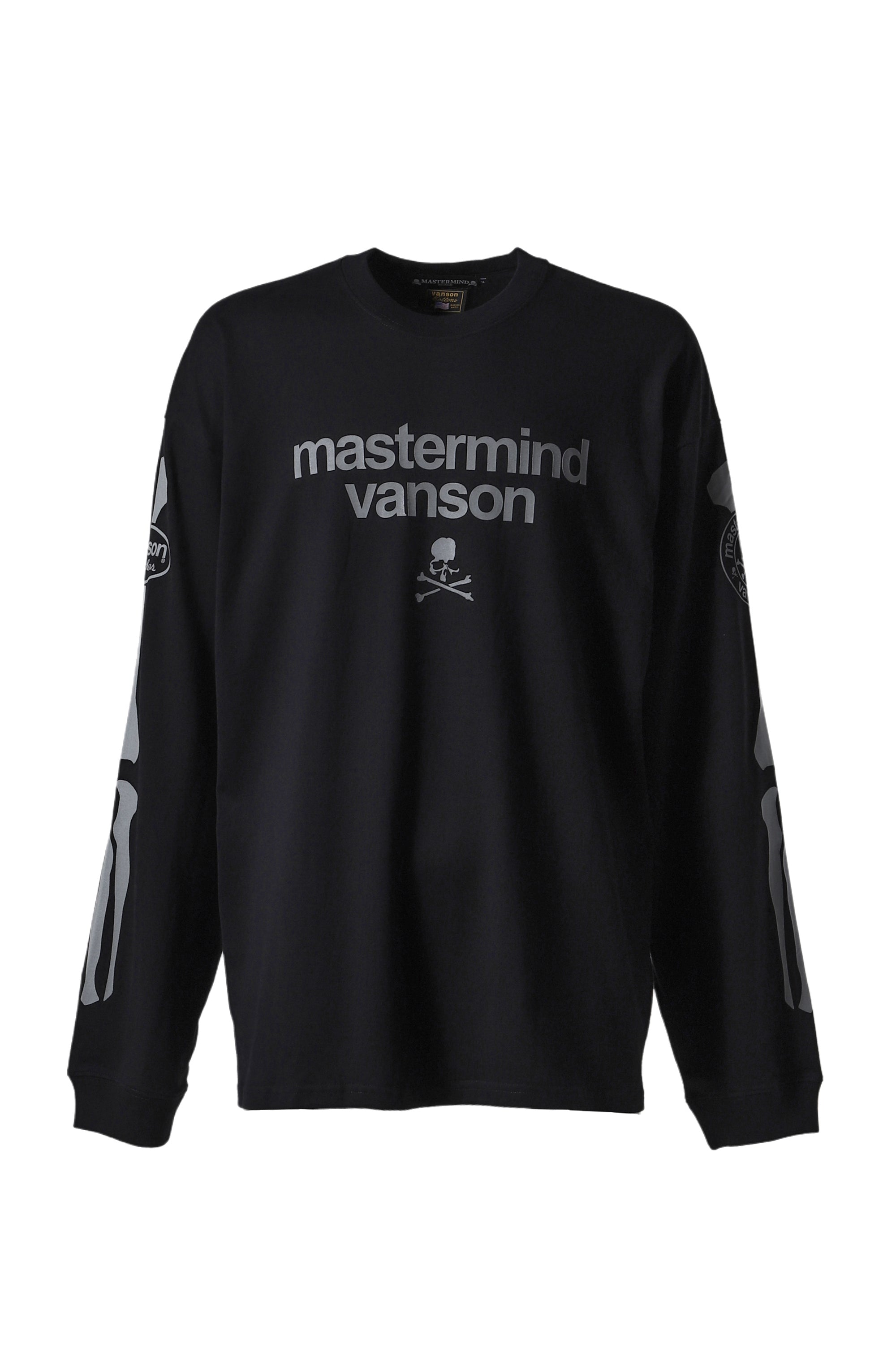 MASTERMIND WORLD × VANSON マスターマインド × バンソン FW24 BONE L/S TEE BOXY FIT / BLK  - NUBIAN